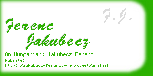 ferenc jakubecz business card